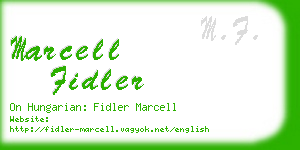 marcell fidler business card